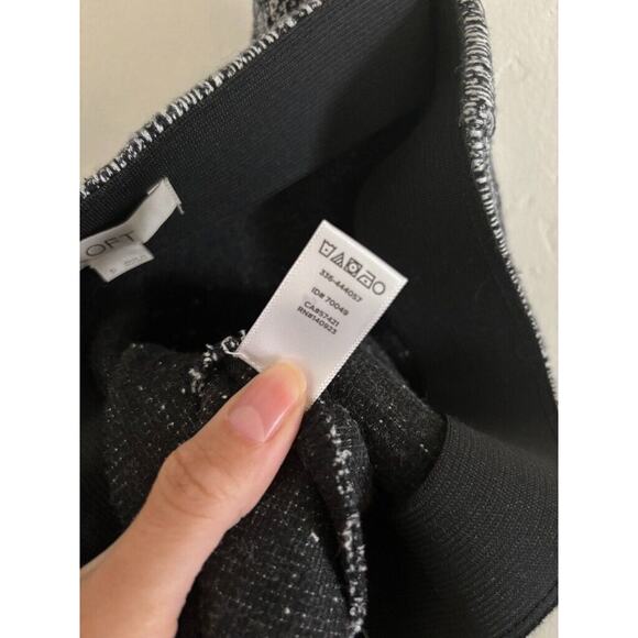 Loft Skirt Women's Small Black Gray Plaid Mini High Rise Elastic Waist - Picture 5 of 6